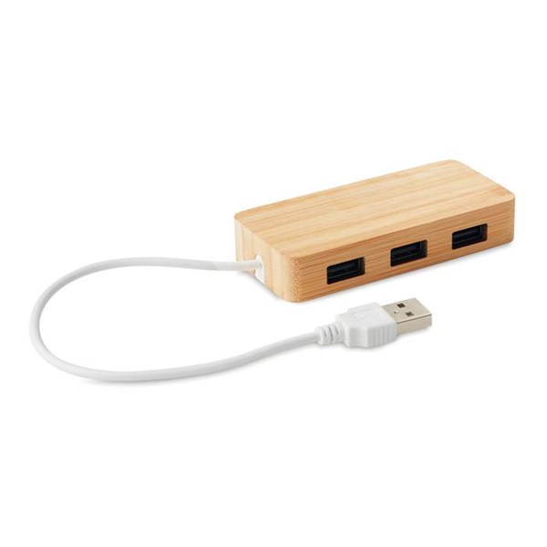 Obrázky: Bambusový USB hub, 3 porty