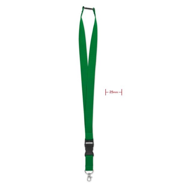 Obrázky: Lanyard 25 mm-karabina,klip a pojistka, zelený
