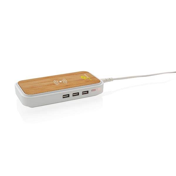 Obrázky: Bambusová bezdrátová nabíječka 5W s 3 USB výstupy, Obrázek 5