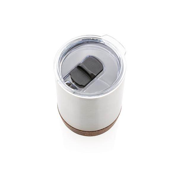 Obrázky: Malý korkový termohrnek 180 ml, bílý, Obrázek 4