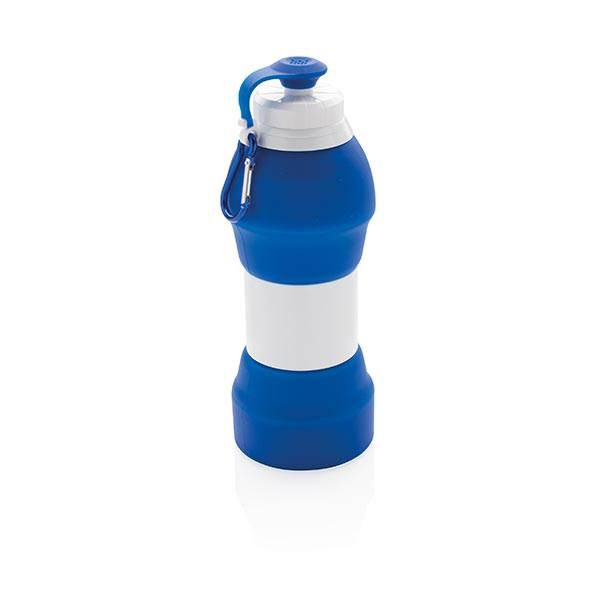 Obrázky: Modrá skládací silikonová sportovní láhev 580 ml