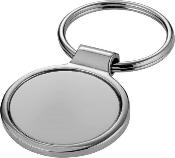 Obrázky: Stříbrný malý kulatý kovový přívěsek na klíče, Obrázek 3
