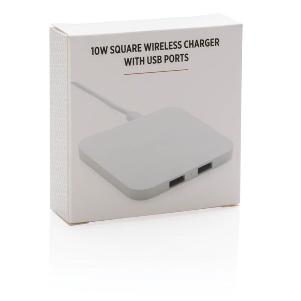 Obrázky: Bezdrátová nabíječka 10W s USB výstupy, bílá, Obrázek 10
