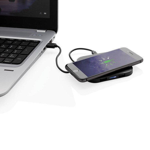 Obrázky: Bezdrátová nabíječka 5W s 2 USB, černá, Obrázek 5
