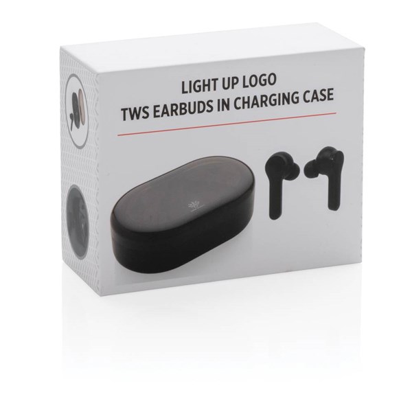 Obrázky: Light up TWS sluchátka v nabíjecí krabičce, černé, Obrázek 13