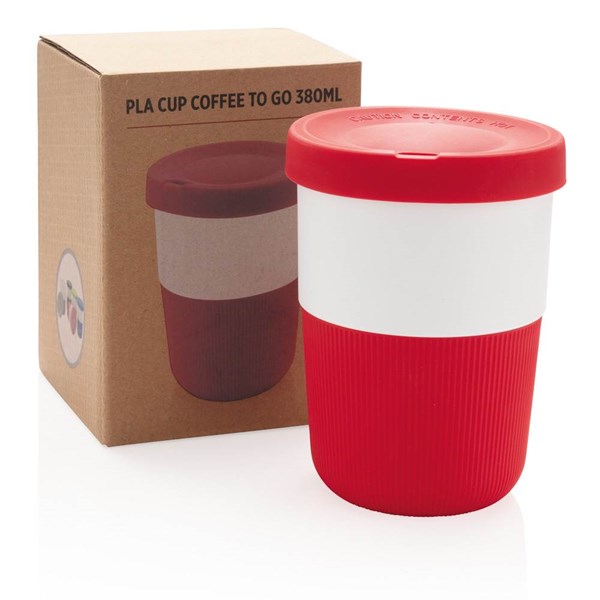 Obrázky: PLA hrnek coffee to go 380ml, červená, Obrázek 7