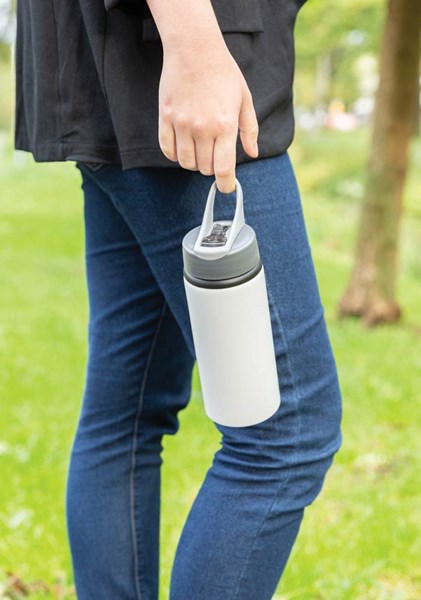 Obrázky: Hliníková láhev 600ml se šroub.uzávěrem, bílá, Obrázek 10