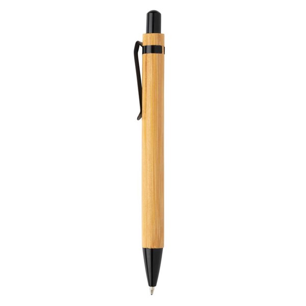Obrázky: Bambusové pero s kovovým klipem, černá, Obrázek 3