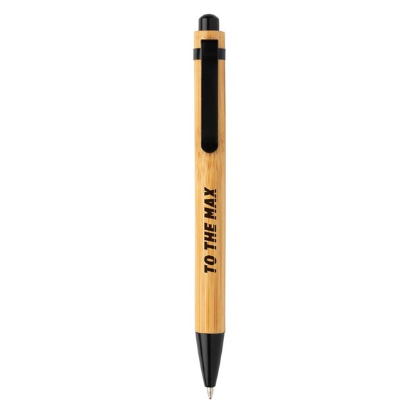 Obrázky: Bambusové pero s kovovým klipem, černá, Obrázek 4