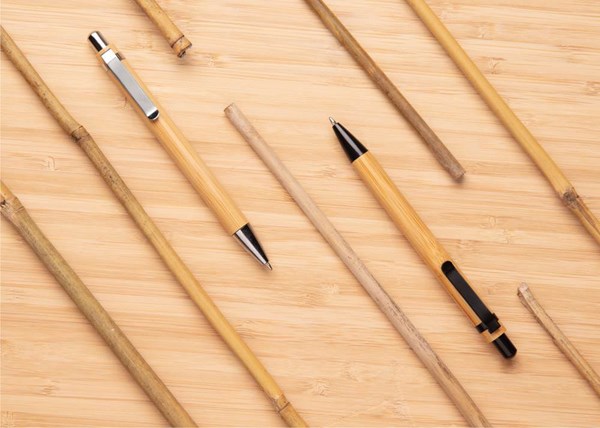 Obrázky: Bambusové pero s kovovým klipem, černá, Obrázek 6