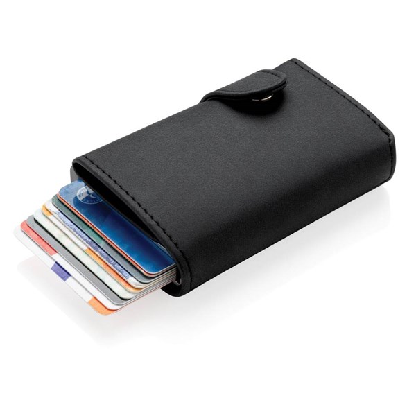 Obrázky: Hliníkové RFID pouzdro na karty s peněženkou,černá