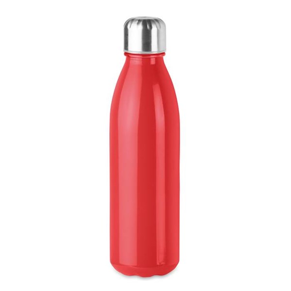 Obrázky: Skleněná láhev na pití 650 ml, červená