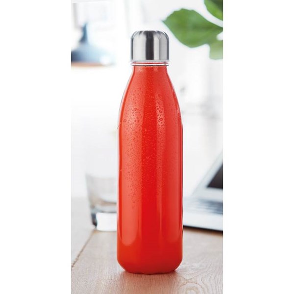 Obrázky: Skleněná láhev na pití 650 ml, oranžová, Obrázek 2