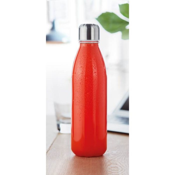 Obrázky: Skleněná láhev na pití 650 ml, oranžová, Obrázek 3