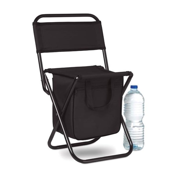 Obrázky: Skládací židlička s chladícím batohem, černá, Obrázek 2