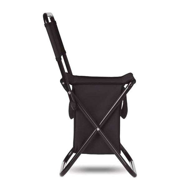 Obrázky: Skládací židlička s chladícím batohem, černá, Obrázek 5