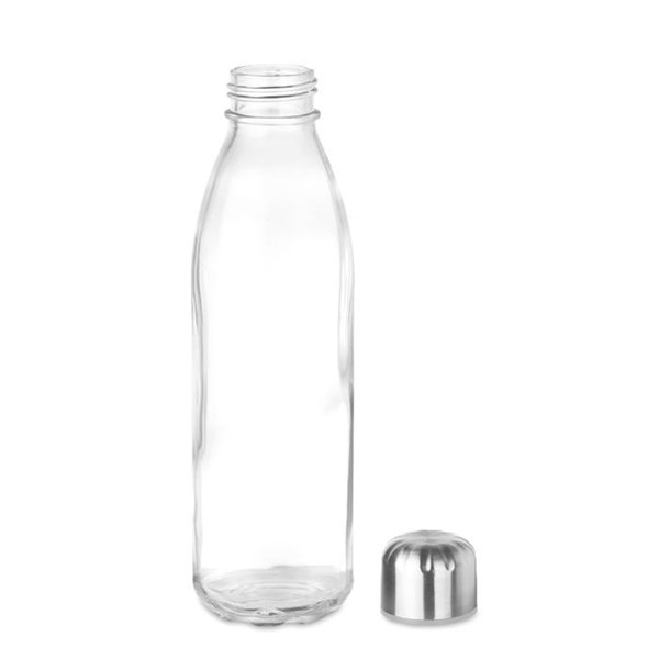 Obrázky: Skleněná láhev na pití 650 ml, transparentní, Obrázek 2