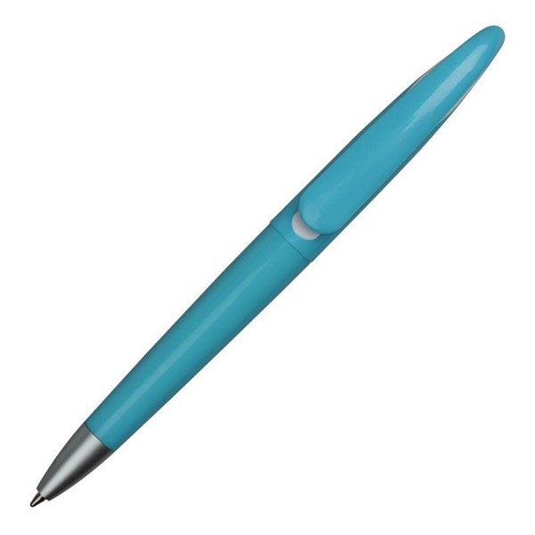 Obrázky: Sv.modré plastové kuličkové pero s unikátním klipem, Obrázek 3