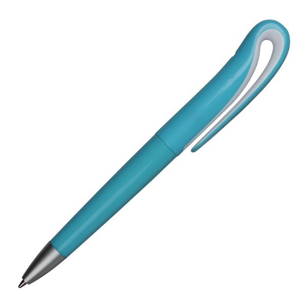 Obrázky: Sv.modré plastové kuličkové pero s unikátním klipem, Obrázek 4