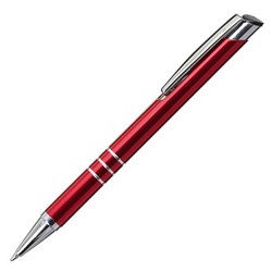 Obrázky: Červené hliníkové pero se třemi stříbr. proužky