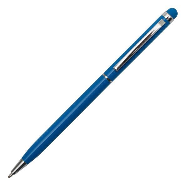 Obrázky: Štíhlé hliník. kulič. pero se stylusem, sv. modré, Obrázek 2