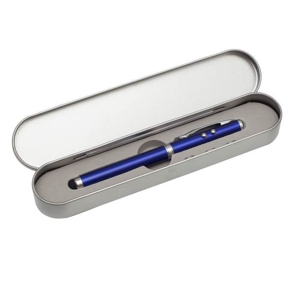 Obrázky: Modré kuličkové pero s laserovým ukazovátkem