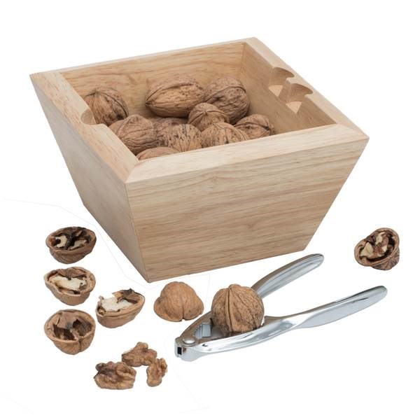 Obrázky: Kovový louskáček na ořechy s miskou