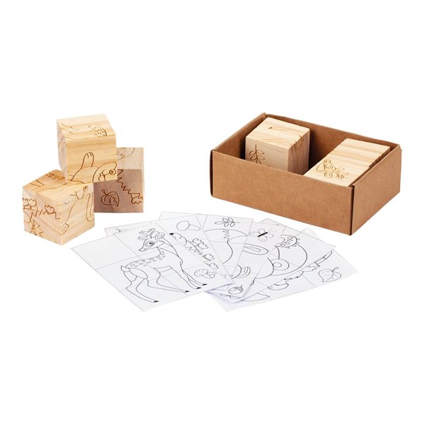 Obrázky: Dřevěné kostky, skládačka 6ks v papírové krabičce, Obrázek 3