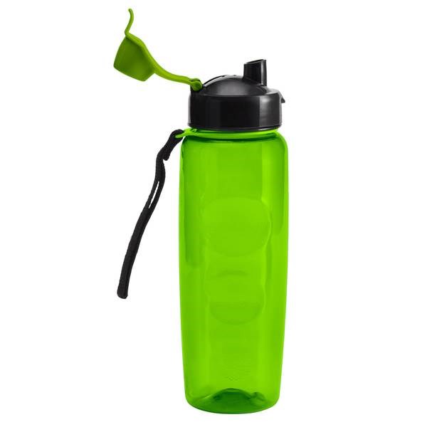 Obrázky: Zelená sportovní lahev z plastu 700 ml s poutkem, Obrázek 2