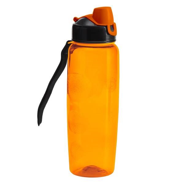 Obrázky: Oranžová sportovní lahev z plastu 700 ml s poutkem