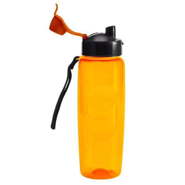 Obrázky: Oranžová sportovní lahev z plastu 700 ml s poutkem, Obrázek 2