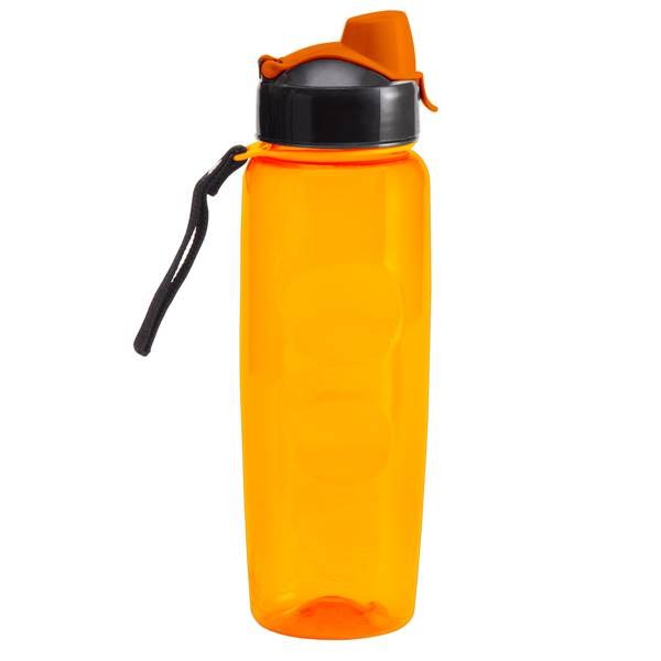 Obrázky: Oranžová sportovní lahev z plastu 700 ml s poutkem, Obrázek 3