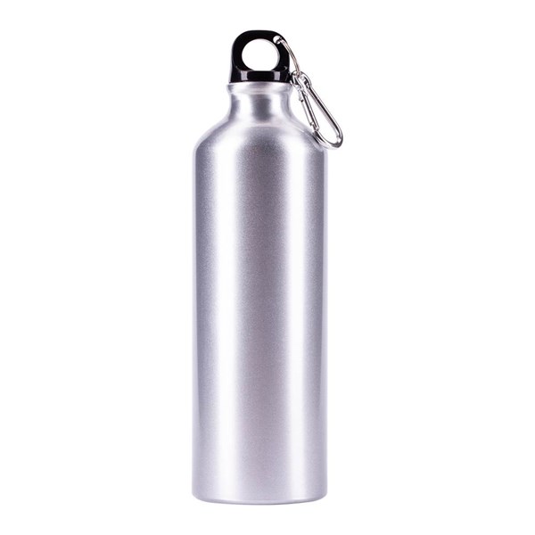 Obrázky: Stříbrná hliníková lahev 800 ml s karabinou, lesklá, Obrázek 3