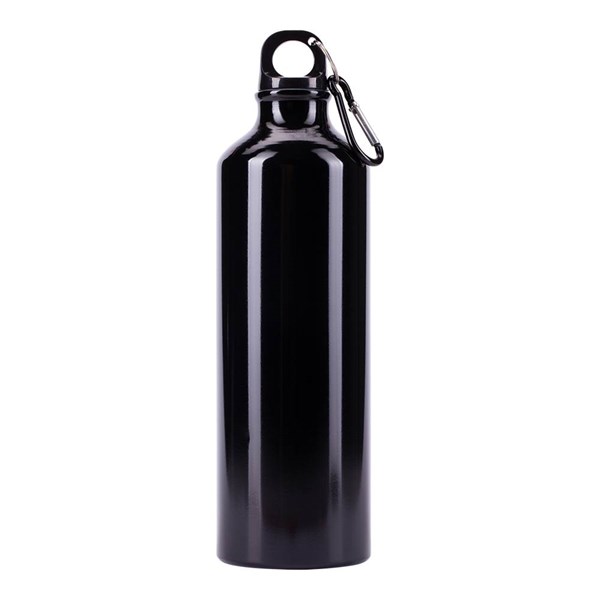 Obrázky: Černá hliníková lahev 800 ml s karabinou, lesklá, Obrázek 3