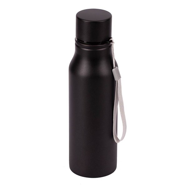 Obrázky: Nerez. sportovní lahev s poutkem 700 ml, černá