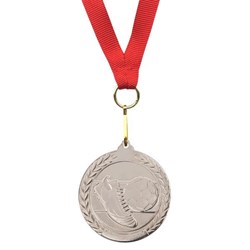 Obrázky: Stříbrná medaile na fotbal na červené stuze