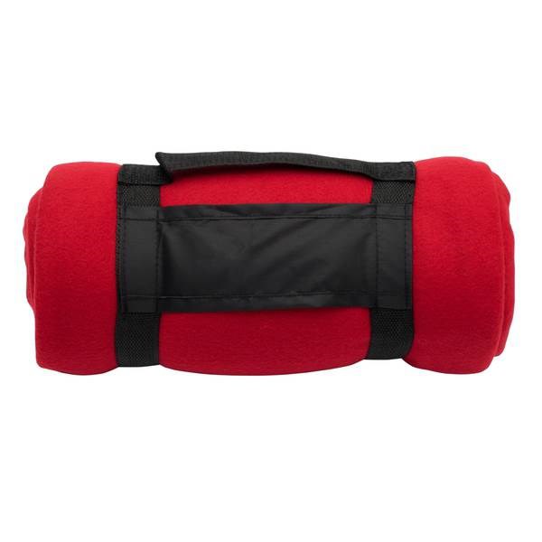 Obrázky: Velká fleecová deka v balení s držadlem, červená, Obrázek 4