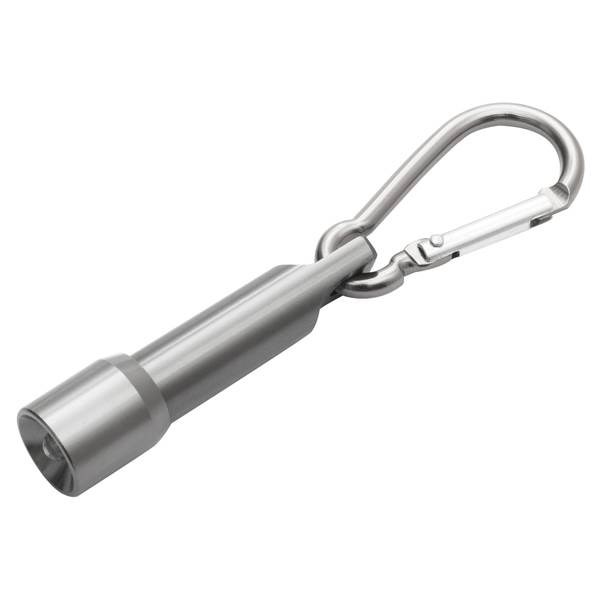 Obrázky: Stříbrná hliníková LED svítilna s karabinou, Obrázek 2