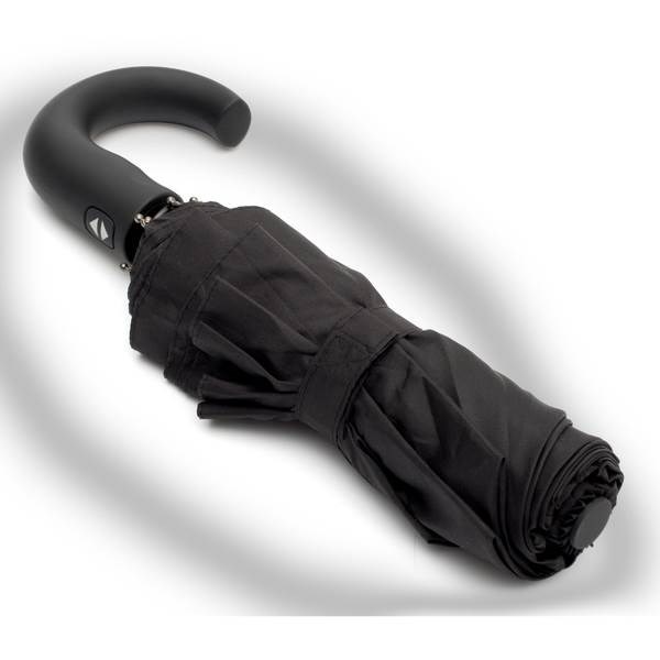Obrázky: Černý automatický skládací deštník, zahnutá rukojeť, Obrázek 4