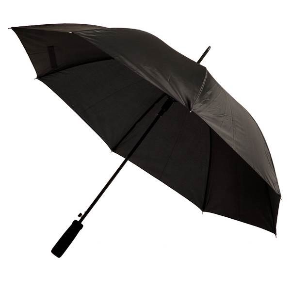 Obrázky: Černý automat. deštník s EVA ručkou v barvě dešt.