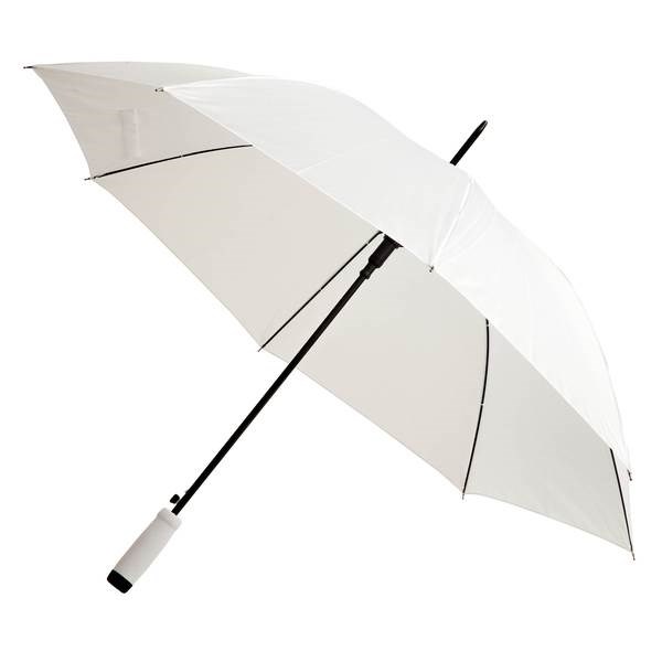 Obrázky: Bílý automat. deštník s EVA ručkou v barvě dešt.