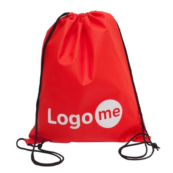 Obrázky: Jednoduchý stahovací batoh z net.textilie, červený, Obrázek 3