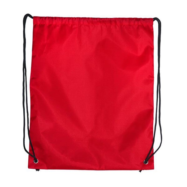Obrázky: Jednoduchý polyesterový stahovací batoh červený, Obrázek 2