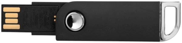 Obrázky: Černý otočný USB flash disk s úchytem na klíče,16GB, Obrázek 2