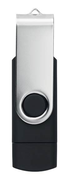 Obrázky: Černý OTG Twister USB flash disk s USB-C, 4GB, Obrázek 2