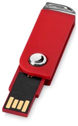Obrázky: Červený otočný USB flash disk, úchyt na klíče, 32GB