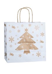 Obrázky: Vánoční papír. taška 25x11x24 cm, kroucené držadlo