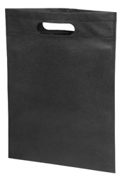 Obrázky: Menší taška s průhmatem z netkané textilie, černá