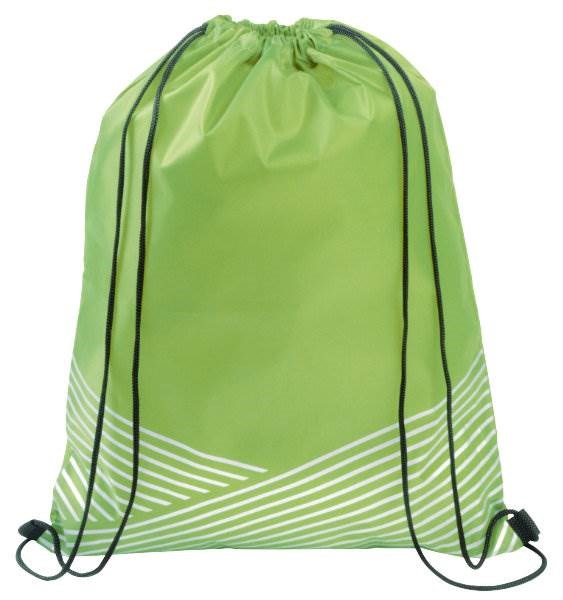 Obrázky: Polyesterový batoh s reflex. pruhy, zelený