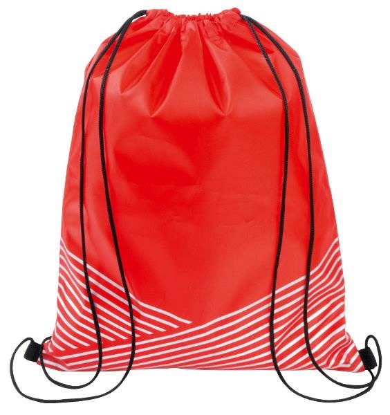 Obrázky: Polyesterový batoh s reflex. pruhy, červený